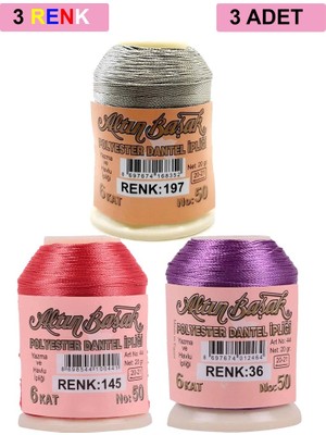 Royaleks Group 3 Adet Altınbaşak Oya ve Dantel Ipi 20 gr - Royaleks - No: 145 - 036 - 197