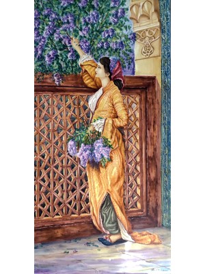 Aden Dijital Dekoratif Osman Hamdi Leylak Toplayan Kız Dekor Kanvas Tablo