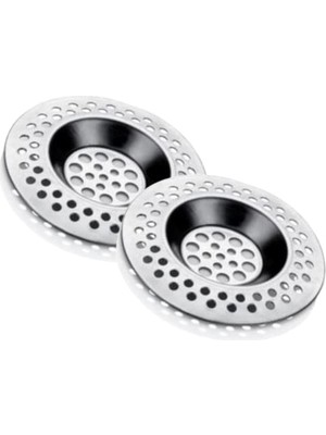 Esranın Dünyası Easyso Lavabo Süzgeci Evye Süzgeç 2'li Set 8 cm Pratik Mutfak Aleti Banyo/küvet Delikleri Gider Temizliği Uzun Ömürlü Metalik Süzgeç