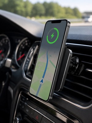 Twin Store Araç Içi Manyetik Telefon Tutucu ve 15W Kablosuz Hızlı Şarj Cihazı