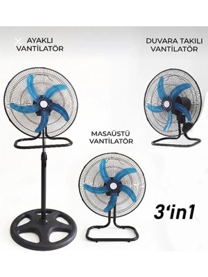 Genel Tedarik Ayaklı Vantilatör Siyah Renk 220V 50HZ 130W 2 Yıl Garantili Yetkili Servisli - Elektronik