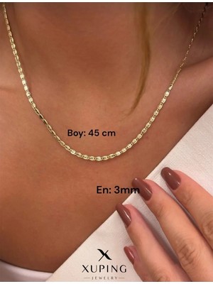 Initium Xuping Premium Paslanmaz Çelik  14K Altın Kaplama 45 cm Zincir