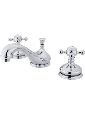Belirtilmemiş KS1161BX Vintage Widespread Lavatory Faucet With Metal Cross Handle, Polished Chrome