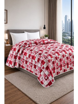 Bella Home Yatak Örtüsü | Çok Amaçlı | 100% Polyester | Hassas Tuşeli | Basklı | Lüx - Premium | 200 cm x 220 cm