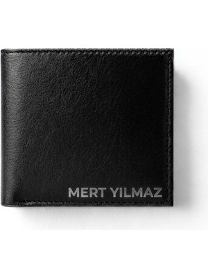 Vanilla Collection Isim Baskılı Hakiki Deri Erkek Cüzdan - Mıknatıslı ve 8 Kart Bölmeli - Ince Zarif Tasarım