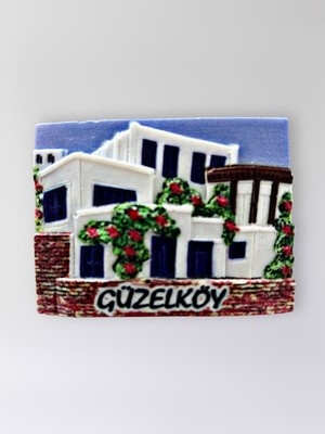 Mundy Güzelköy Polyester Kabartmalı Magnet 7,5 x 5,5 cm Dekoratif Hediyelik Buzdolabı Süsü (KOD:1591)