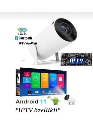Genel Tedarik Beyaz LED Projeksiyon Cihazı Hd Çözünürlük 2000:1 Kontrast 200 Ansilümen Wifi Bluetooth