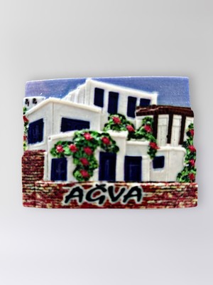 Mundy Ağva Polyester Kabartmalı Magnet 7,5 x 5,5 cm Dekoratif Hediyelik Buzdolabı Süsü (KOD:1595)