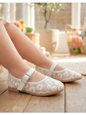 Surpie Shoes Çocuk Dantel Babet, Çocuk Abiye Ayakkabı