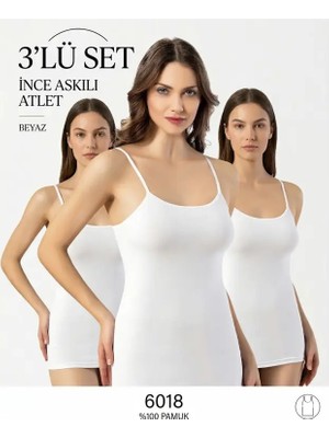 Kota 3'lü Kadın Ip Askı Pamuk Atlet - Basic Body