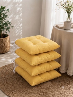 Mayse 4'lü Sandalye Minderi 40X40 cm – Dolgulu, Yıkanabilir
