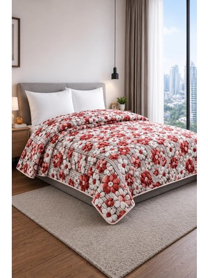 Bella Home Yatak Örtüsü | Çok Amaçlı | 100% Polyester | Hassas Tuşeli | Basklı | Lüx - Premium | 200 cm x 220 cm
