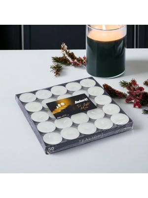 Belirtilmemiş Tealight Mum 50X6 gr Dekoratif Mumu Kandil Hediyelik Fitilli Mumluk Şamdan Krem Renk Kokusuz