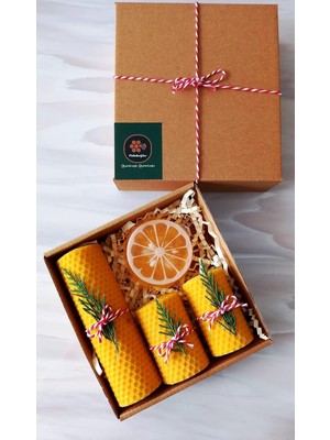 Belirtilmemiş Petekoğlu Balmumu Mum Bodrum Gliserinli Bitkisel Sabun Bal Mumu Mum Beeswax Candle Set