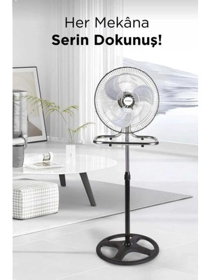 Genel Tedarik 18 Inç Ayaklı Siyah Metal Pervaneli Vantilatör 2 Yıl Garantili - Elektronik - Iklimlendirme