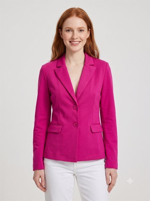 Neden Tekstil Kadın Slim Fit Fuşya Ceket