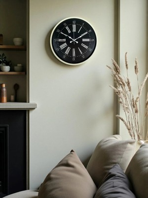Empressco Zentime 36 cm Krem Dekoratif Duvar Saati