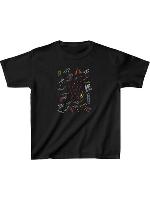 3 Baskılı T-Shirt - Siyah -