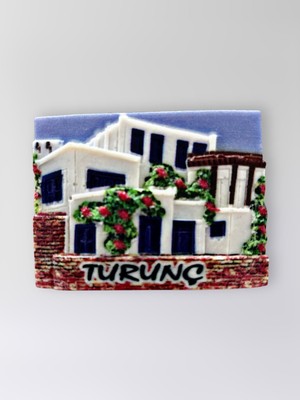 Mundy Turunç Polyester Kabartmalı Magnet 7,5 x 5,5 cm Dekoratif Hediyelik Buzdolabı Süsü (KOD:1601)