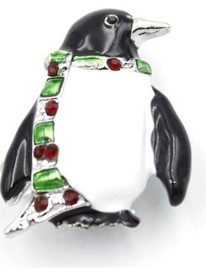 Royaleks Penguen Broş - Beyaz