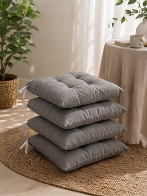 Mayse 4'lü Sandalye Minderi 40X40 cm – Dolgulu, Yıkanabilir