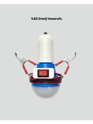 Elivora 12V LED Ampul Timsah Kıskaçlı Taşınabilir Aydınlatma