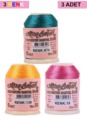 Royaleks Group 3 Adet Altınbaşak Oya ve Dantel Ipi 20 gr - Royaleks - No: 139 - 019 - 874