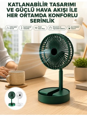Hcc Trend Katlanabilir USB Şarjlı Masaüstü Soğutucu Mini Fan Telefon Tutucu