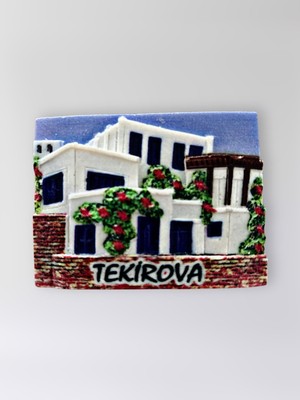 Mundy Tekirova Polyester Kabartmalı Magnet 7,5 x 5,5 cm Dekoratif Hediyelik Buzdolabı Süsü (KOD:1596)