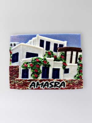Mundy Amasra Polyester Kabartmalı Magnet 7,5 x 5,5 cm Dekoratif Hediyelik Buzdolabı Süsü (KOD:1602)