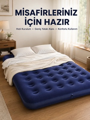 Sora Home Kamp ve Festival Için Şişirilebilir Yatak Çift Kişilik Sağlam Yapı