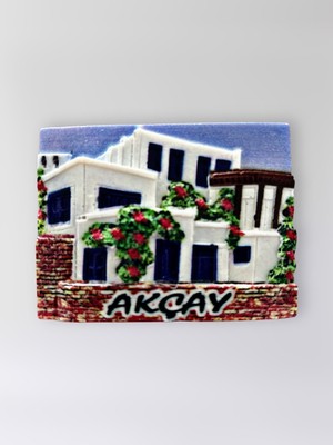 Mundy Akçay Polyester Kabartmalı Magnet 7,5 x 5,5 cm Dekoratif Hediyelik Buzdolabı Süsü (KOD:1597)