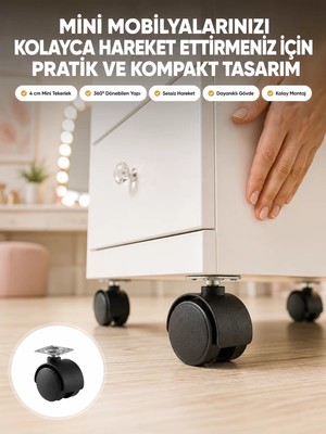 Kilitsiz 4 cm Mobilya Ayağı Tek Adet Pratik ve Dayanıklı Nemere