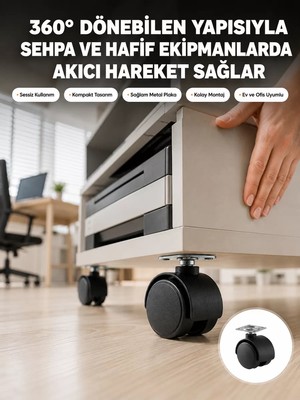 Sehpa ve Ekipmanlar Için 4 cm Kilitsiz Ayak Tekli Nemere