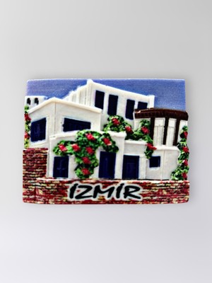 Mundy Izmir Polyester Kabartmalı Magnet 7,5 x 5,5 cm Dekoratif Hediyelik Buzdolabı Süsü (KOD:1600)