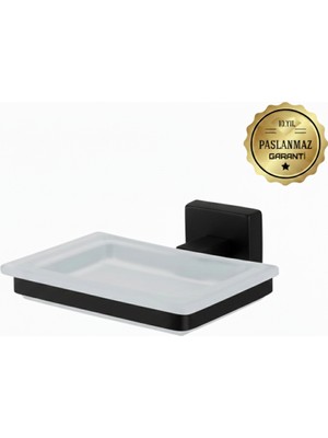 Premium Pirinç Sedef Sabunluk Mat Siyah