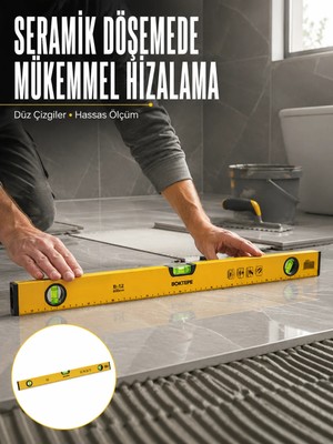 Mrt Teknik 600 mm Su Terazisi Sarı Dayanıklı Gövde Hassas Ölçüm Yeni Nesil