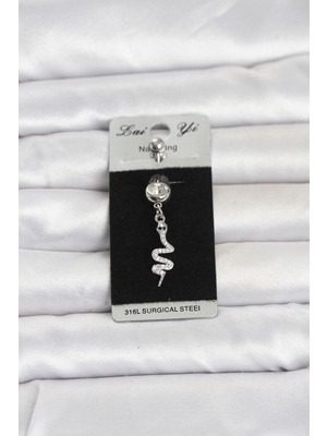 ALK Mey Ithalat® 316L Cerrahi Çelik Sallantılı Yılan Model Göbek Piercing