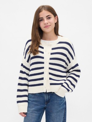 Gap Kız Çocuk Beyaz Oversize Hırka