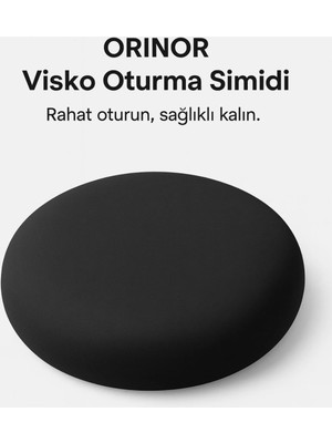 Carman Orınor Visco Oturma Simidi Ortopedik Minder Visko Sünger Yuvarlak Oturma Yastığı Fermuarlı Yıkanabilir Kılıflı Siyah