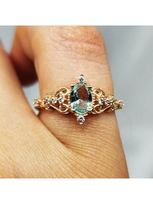 Fasek Gold Evlilik Teklifi Yüzük - 14 Ayar Altın 0.50 Karat Topaz Taşlı Rose Evlilik Teklifi Yüzüğü