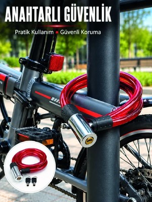 Vuralsin38 15 mm Kalın Çelik Halat ile Bisikletiniz Için Güvenli Koruma