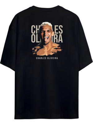 Nubarco Ufc Charles Oliveira Özel Tasarım Unisex Premium Pamuklu Baskılı Tişört