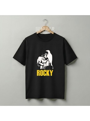 Nubarco Rocky Balboa Efsane Boksör Tasarımlı Premium Pamuklu Unisex Tişört Yüksek Kalite