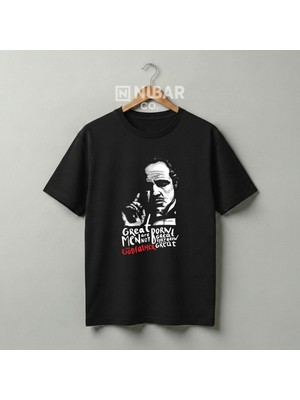 Nubarco The Godfather Baskılı Unisex Premium %100 Pamuklu Tişört - Özel Tasarım
