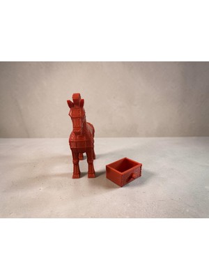 3D Tasarım Truva Atı Gizli Çekmeceli Dekoratif Kutu