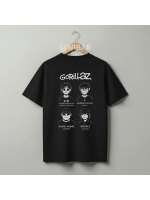 Nubarco Gorillaz Rock Özel Tasarım Pamuklu Tişört