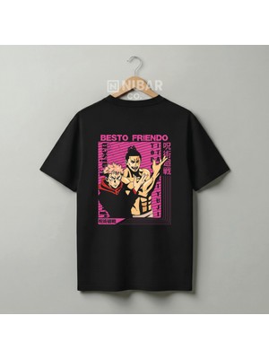 Nubarco Jujutsu Kaisen Baskılı Anime Tasarımlı Unisex Premium Baskılı %100 Pamuklu T-Shirt