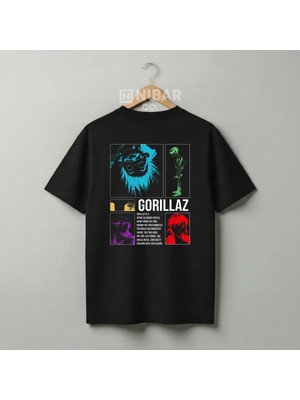 Nubarco Gorillaz Rock Özel Tasarım Pamuklu Tişört