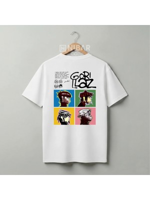 Nubarco Gorillaz Rock Özel Tasarım Pamuklu Tişört